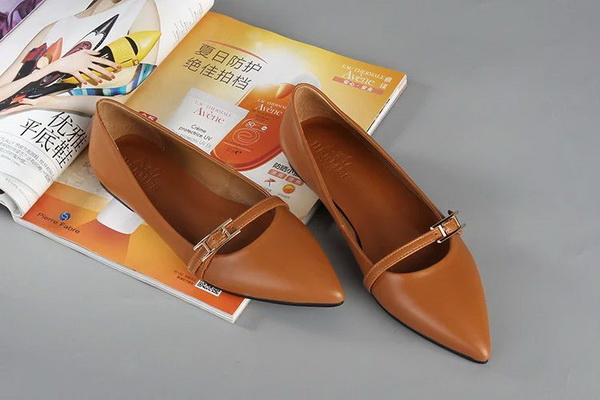 HERMES Shallow mouth flat shoes Women--002